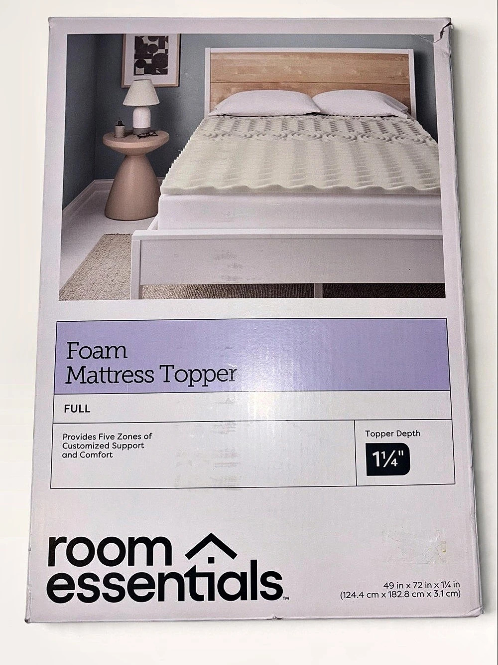 Room Essentials Foam Mattress Topper 1 1/4 inch ~ Full Size